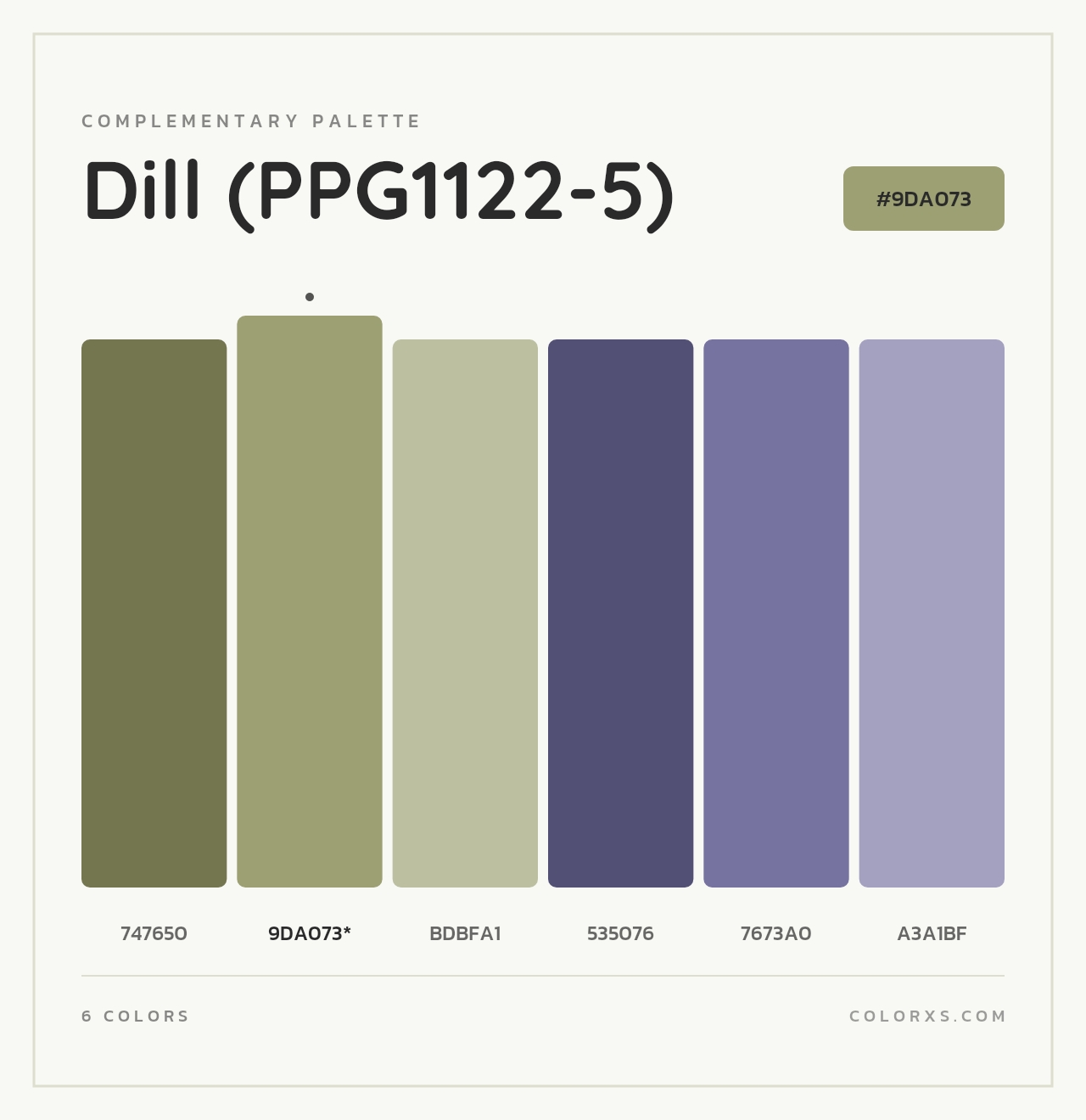 Dill (PPG1122-5) - Complementary Color Palette