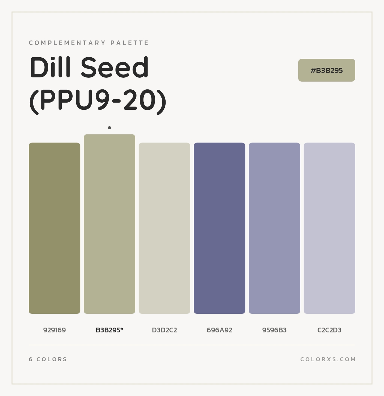 Dill Seed (PPU9-20) - Complementary Color Palette
