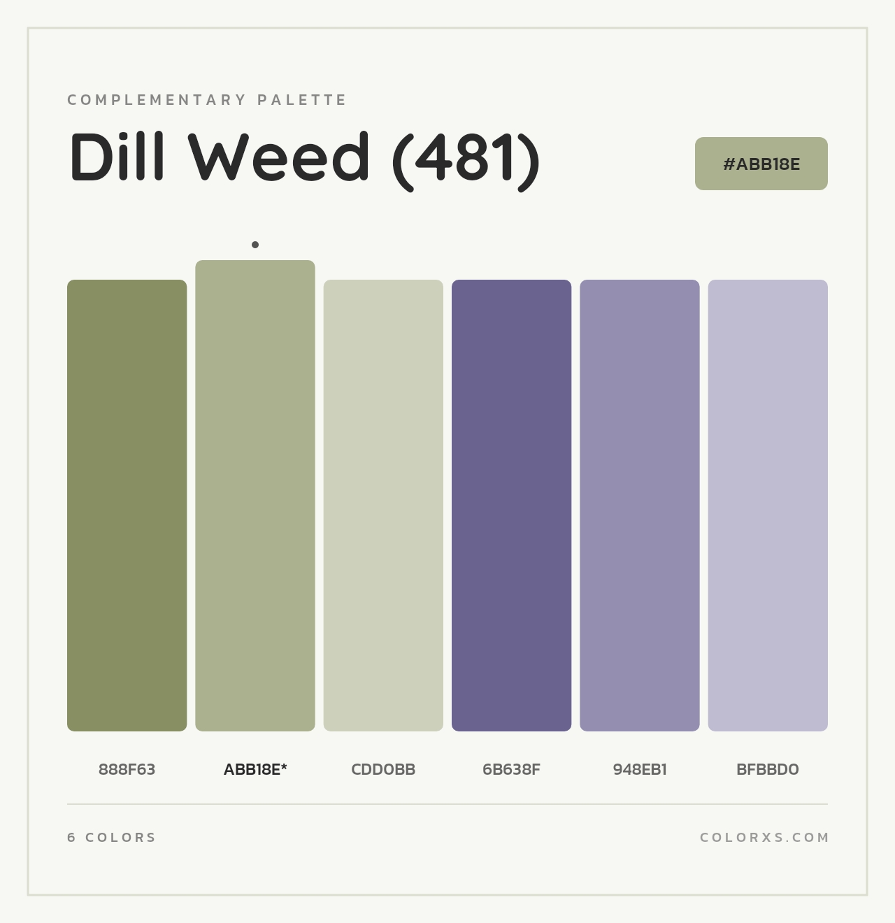 Dill Weed (481) - Complementary Color Palette