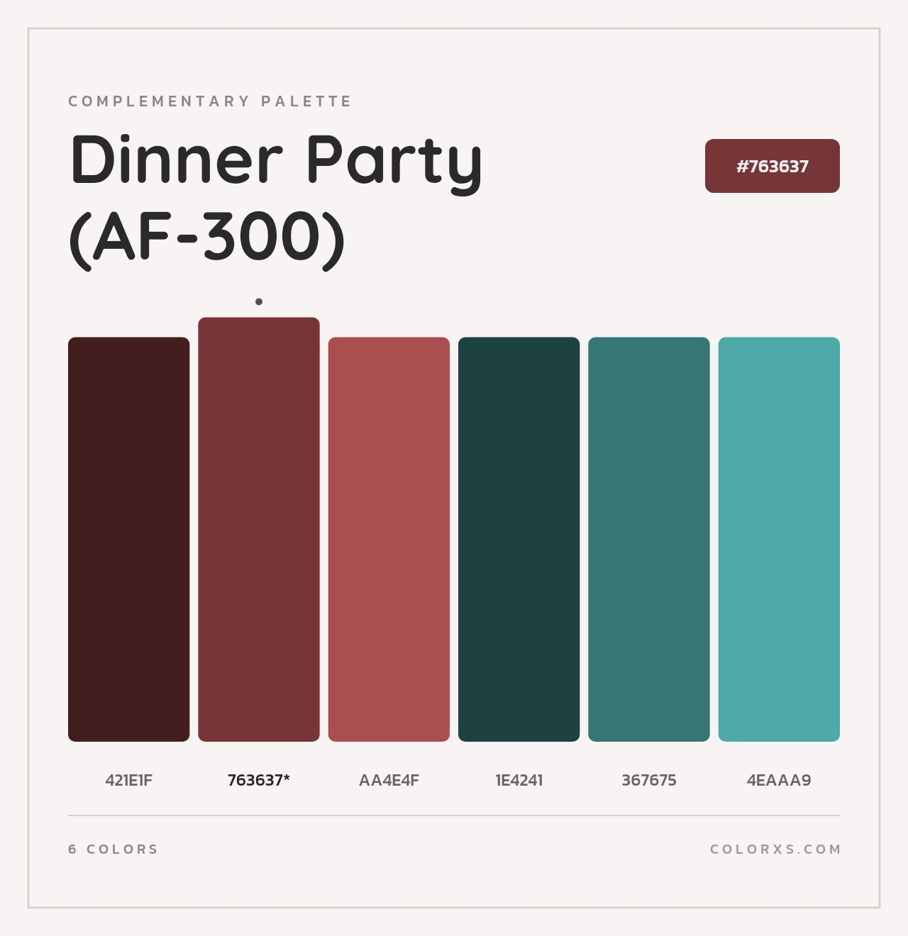 Dinner Party (AF-300) - Complementary Color Palette