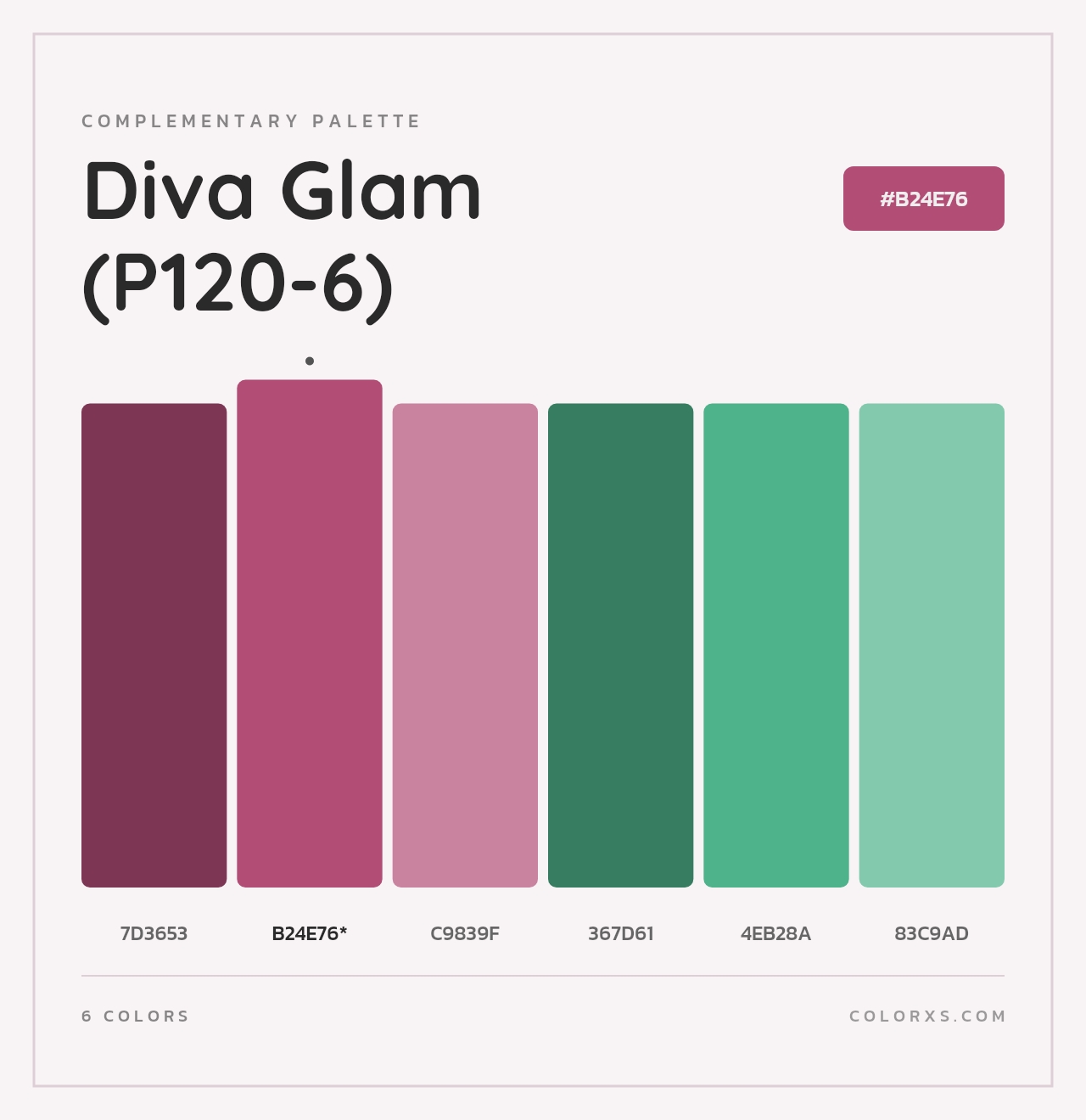 Diva Glam (P120-6) - Complementary Color Palette