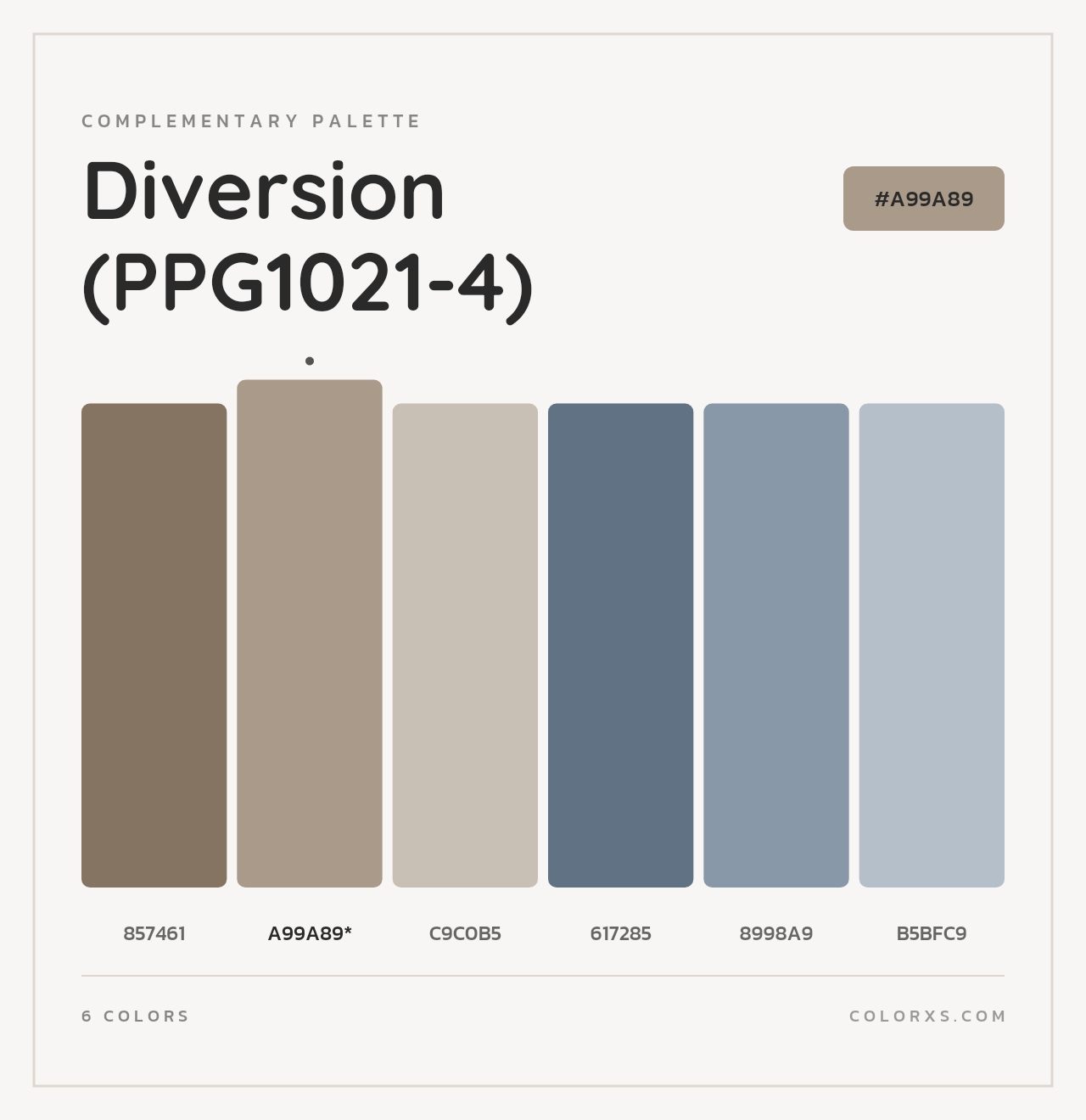 Diversion (PPG1021-4) - Complementary Color Palette