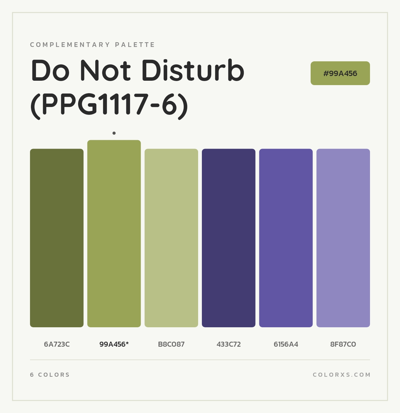 Do Not Disturb (PPG1117-6) - Complementary Color Palette