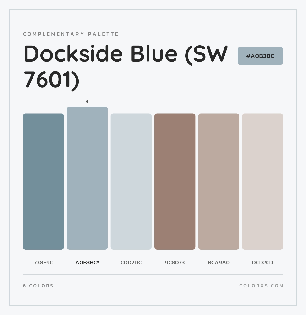 Dockside Blue (SW 7601) - Complementary Color Palette