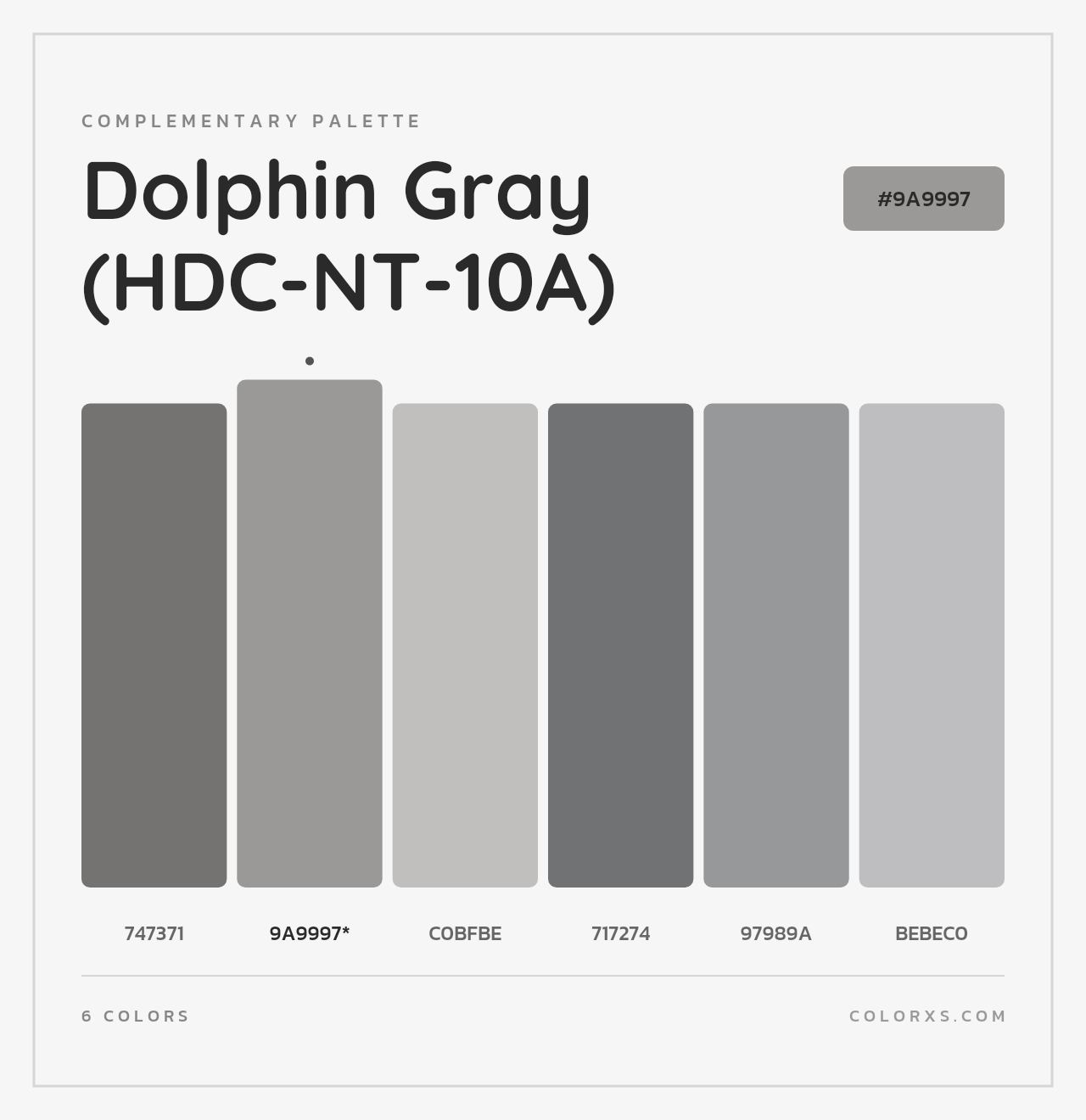 Dolphin Gray (HDC-NT-10A) - Complementary Color Palette