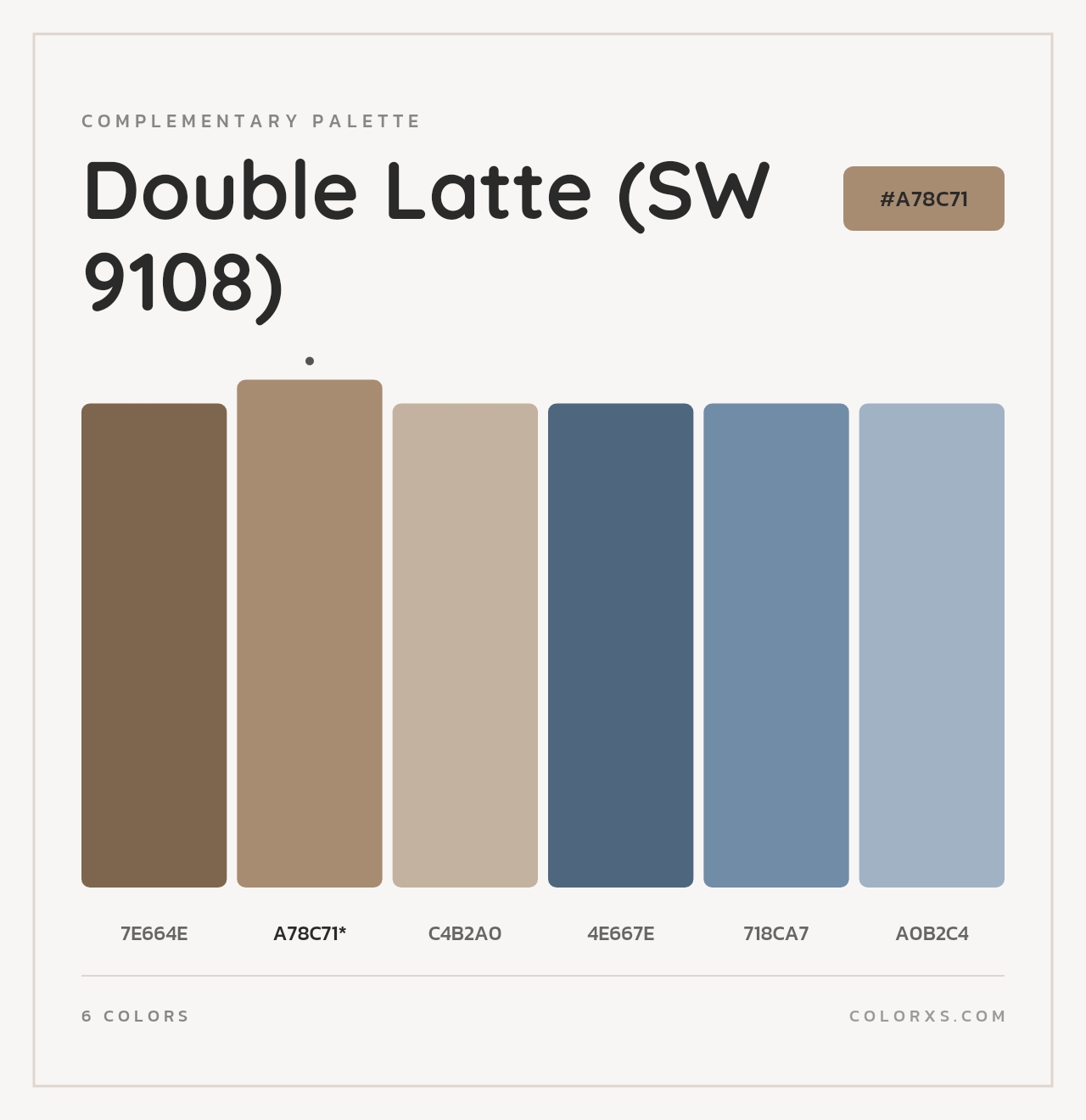 Double Latte (SW 9108) - Complementary Color Palette