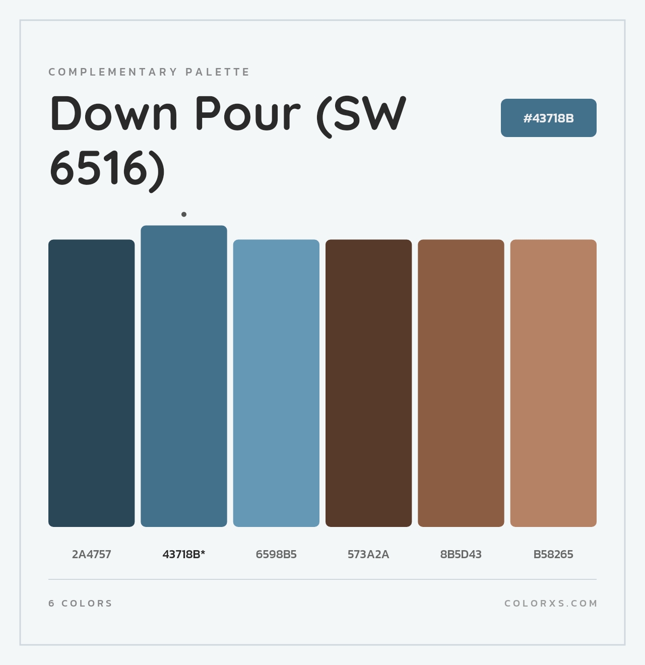 Down Pour (SW 6516) - Complementary Color Palette