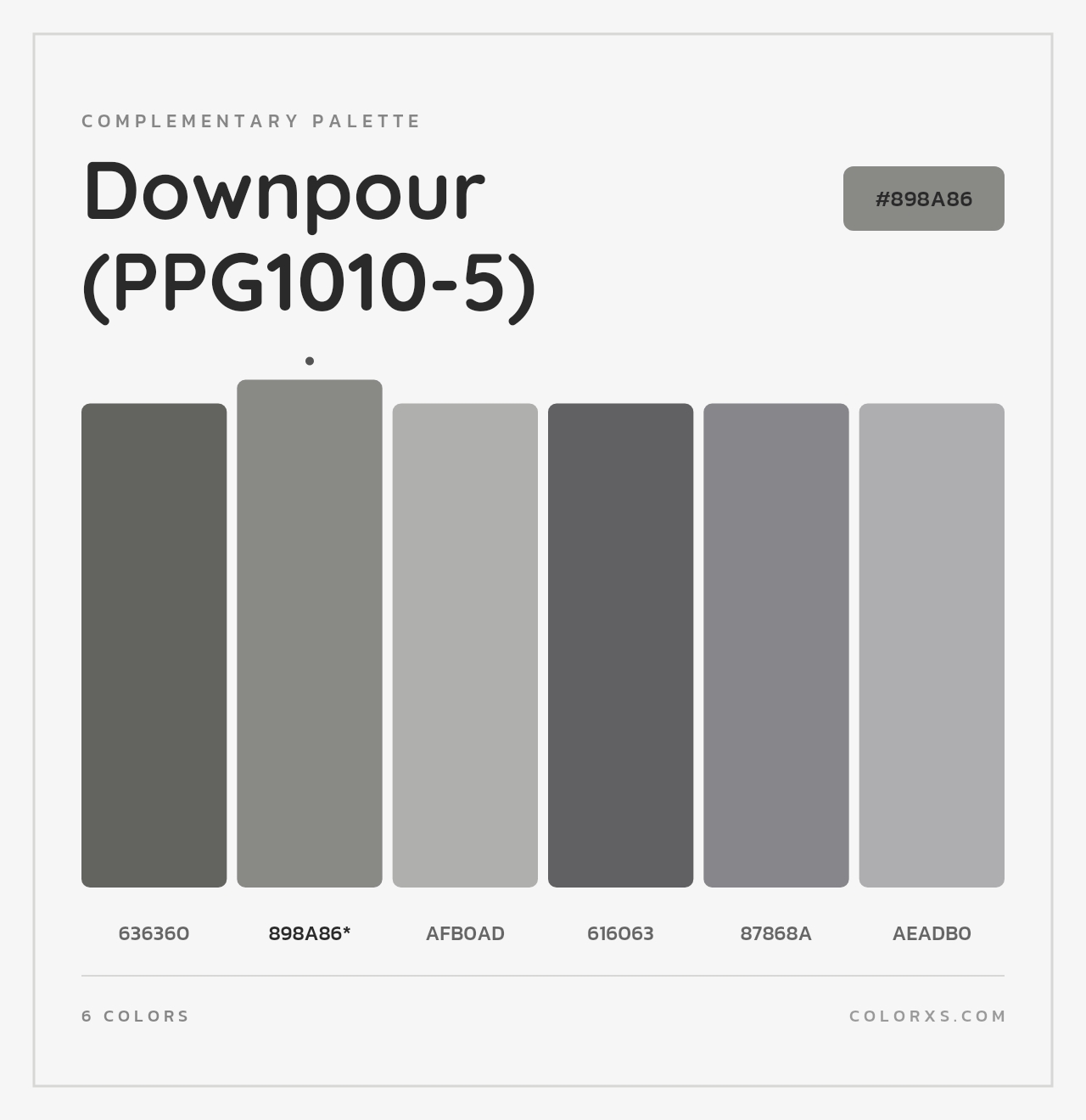 Downpour (PPG1010-5) - Complementary Color Palette