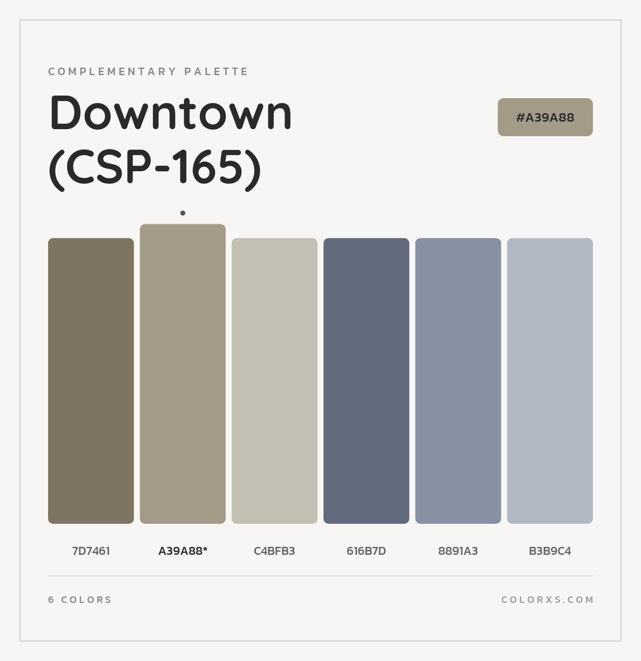 Downtown (CSP-165) - Complementary Color Palette