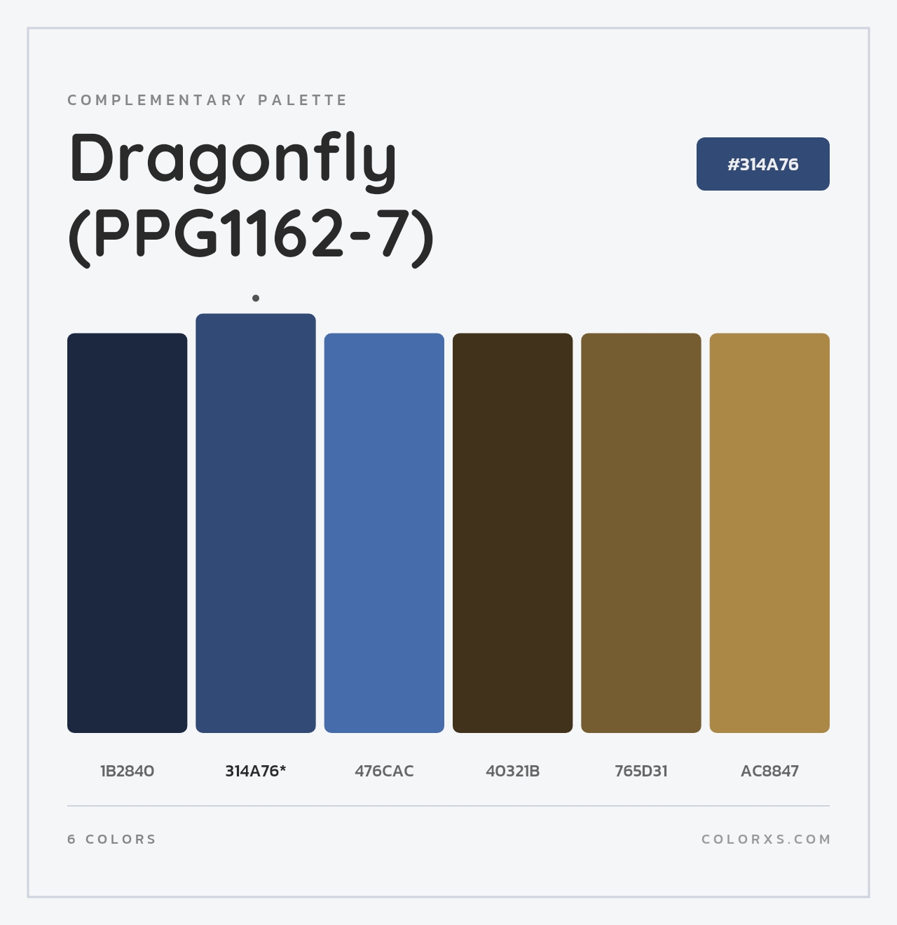 Dragonfly (PPG1162-7) - Complementary Color Palette