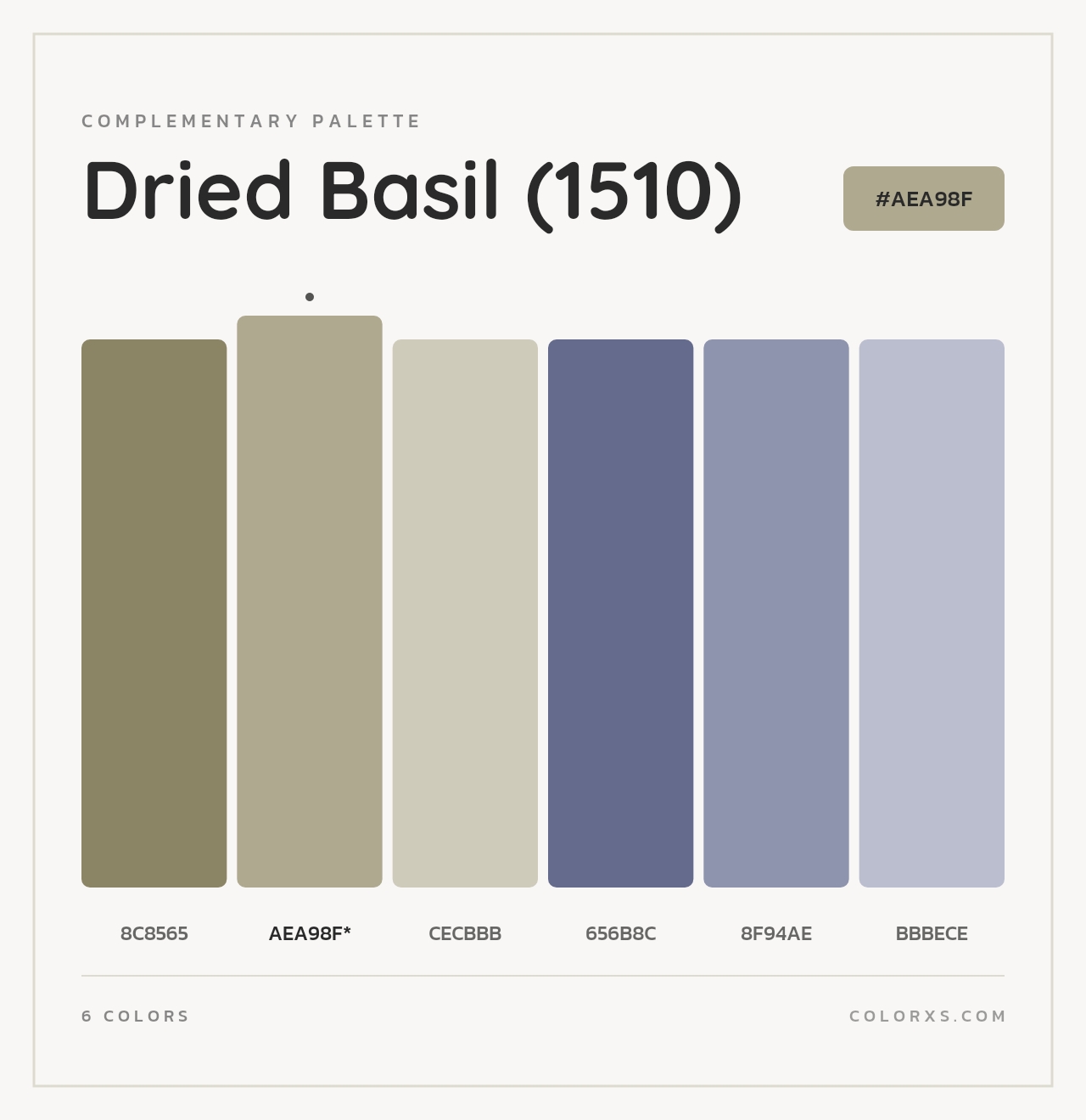 Dried Basil (1510) - Complementary Color Palette