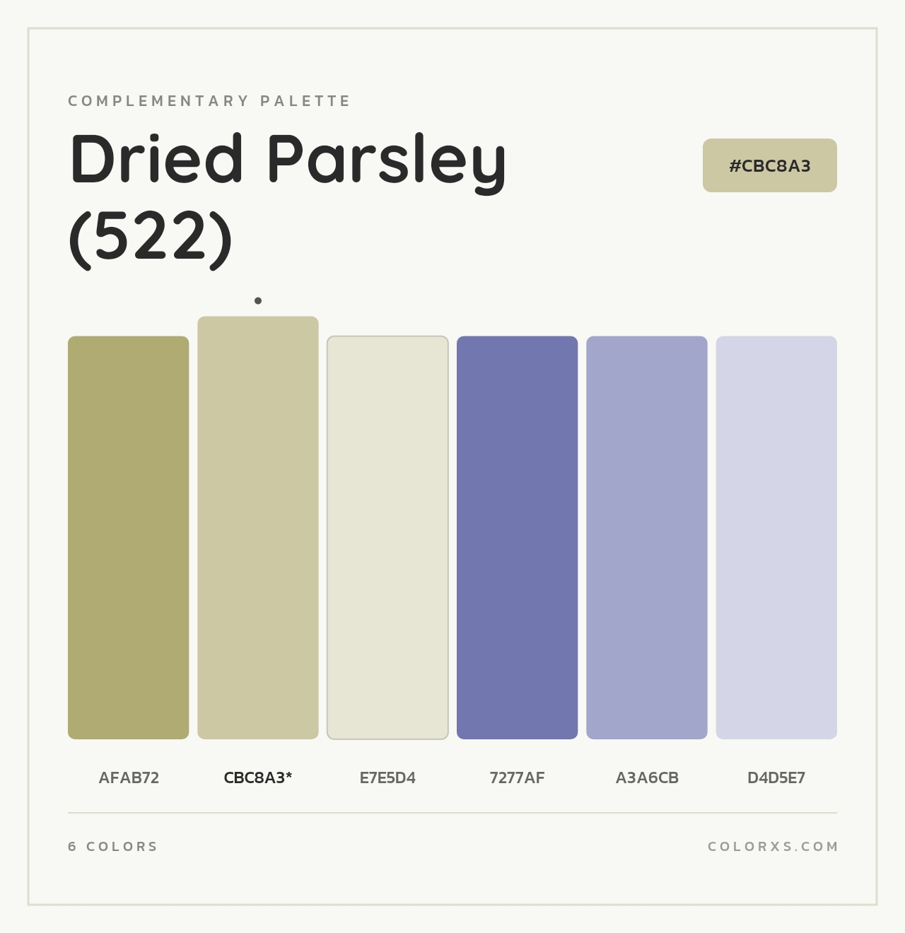 Dried Parsley (522) - Complementary Color Palette
