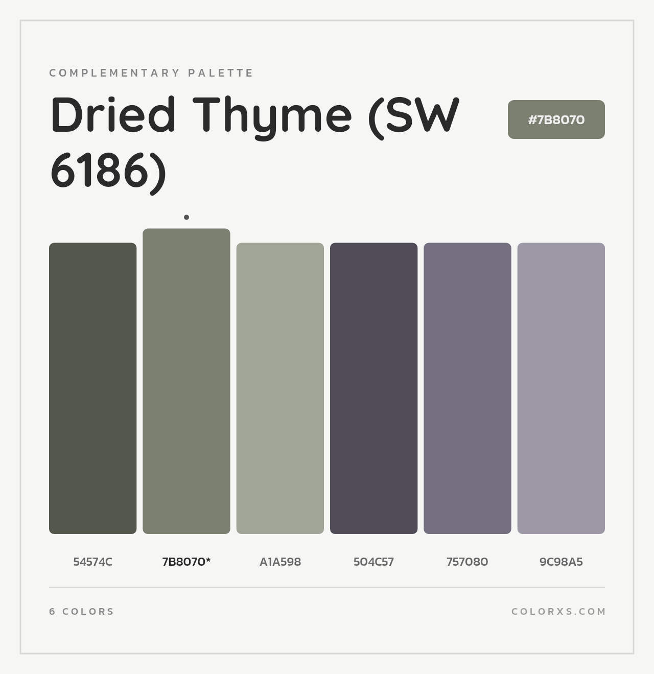 Dried Thyme (SW 6186) - Complementary Color Palette
