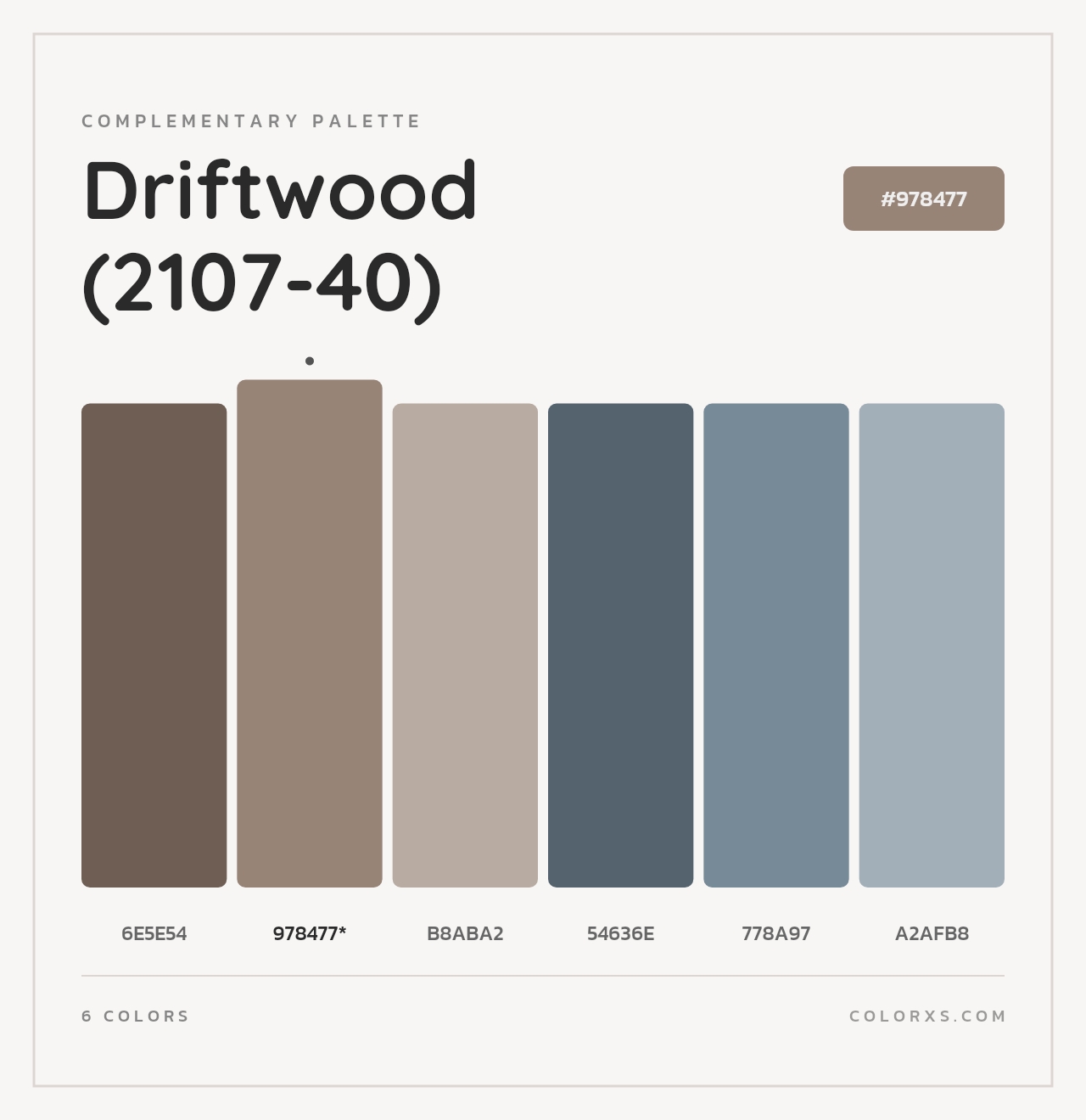 Driftwood (2107-40) - Complementary Color Palette