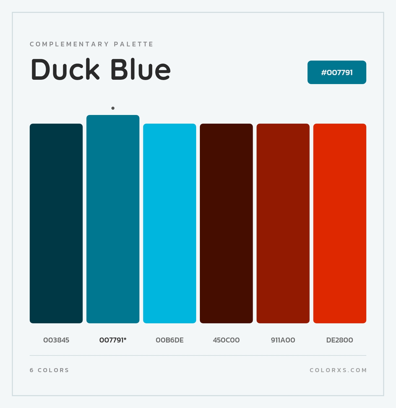 Duck Blue - Complementary Color Palette