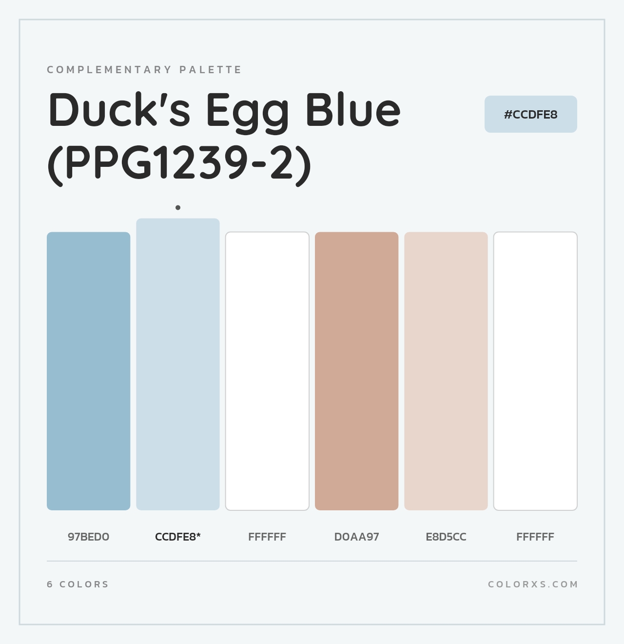 Duck's Egg Blue (PPG1239-2) - Complementary Color Palette