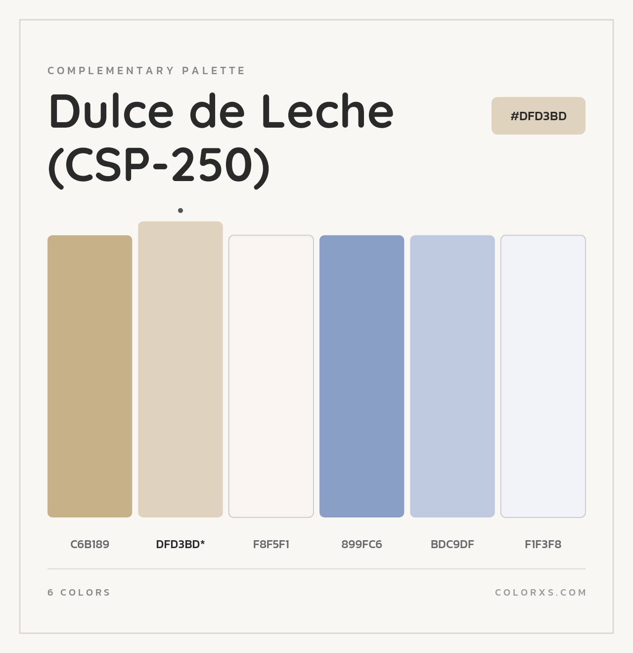 Dulce de Leche (CSP-250) - Complementary Color Palette
