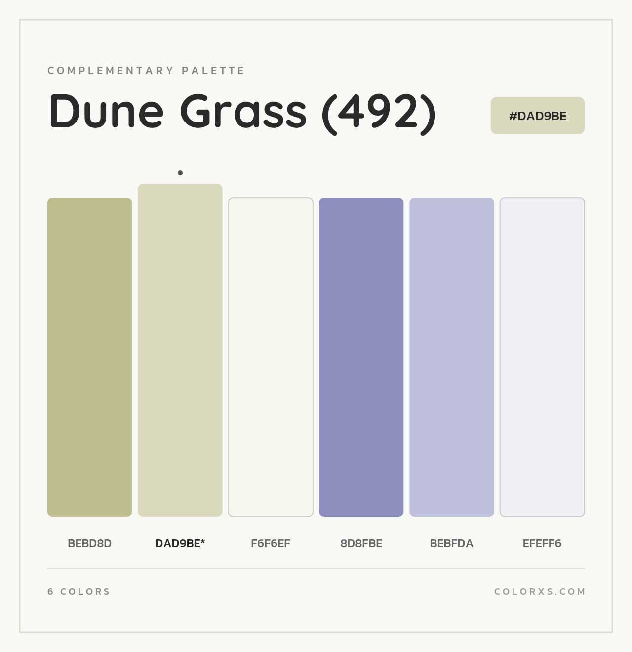 Dune Grass (492) - Complementary Color Palette