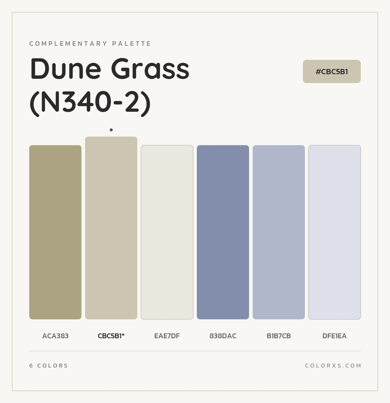 Dune Grass (N340-2) - Complementary Color Palette