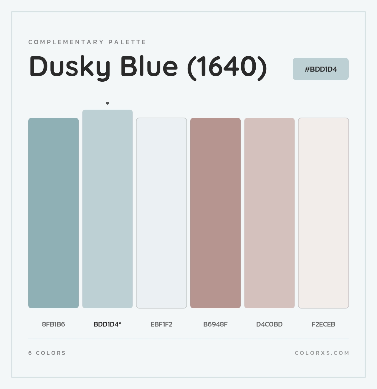 Dusky Blue (1640) - Complementary Color Palette