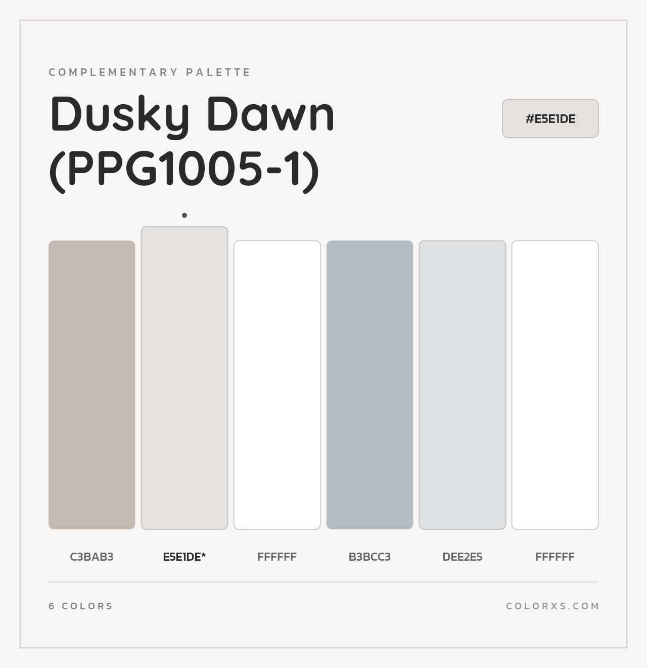 Dusky Dawn (PPG1005-1) - Complementary Color Palette