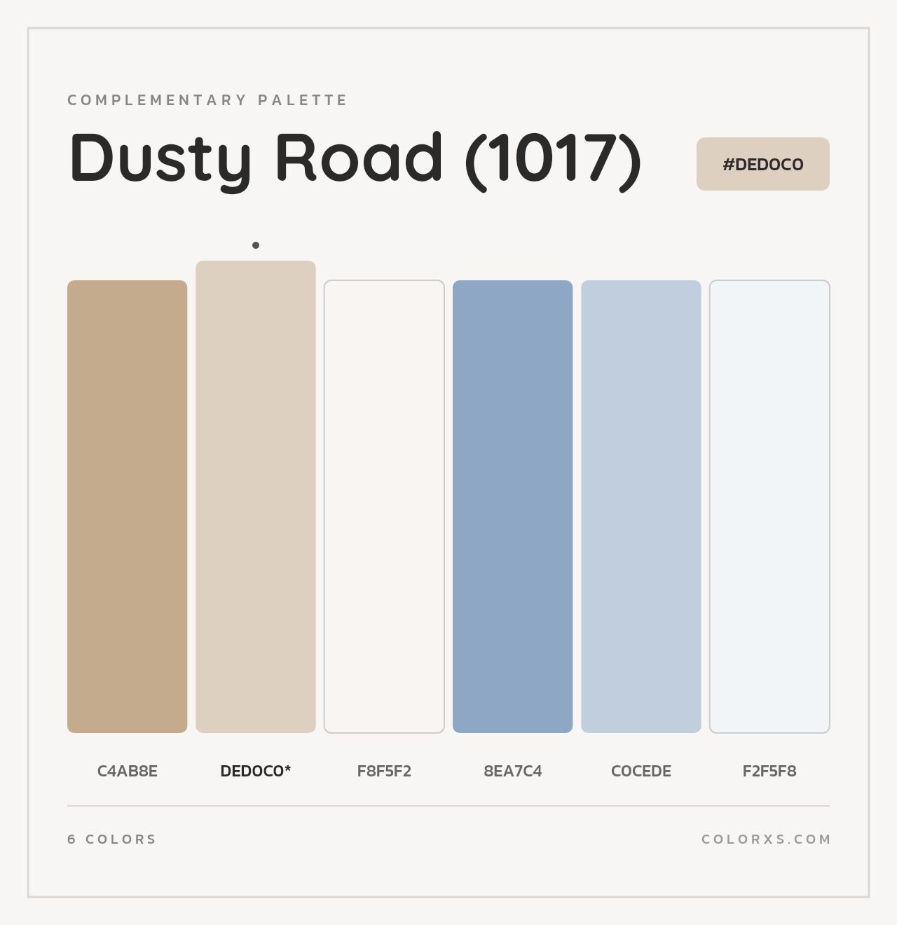 Dusty Road (1017) - Complementary Color Palette