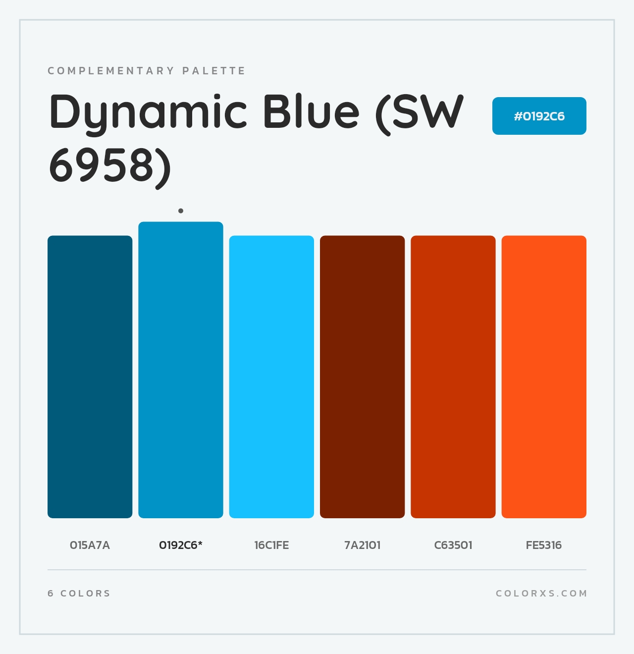 Dynamic Blue (SW 6958) - Complementary Color Palette