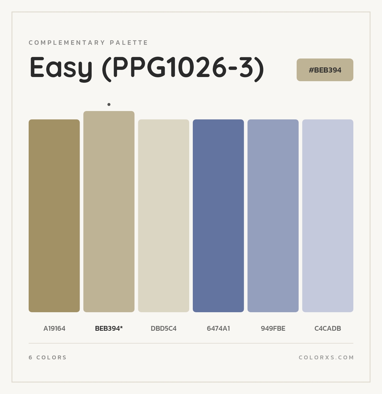 Easy (PPG1026-3) - Complementary Color Palette