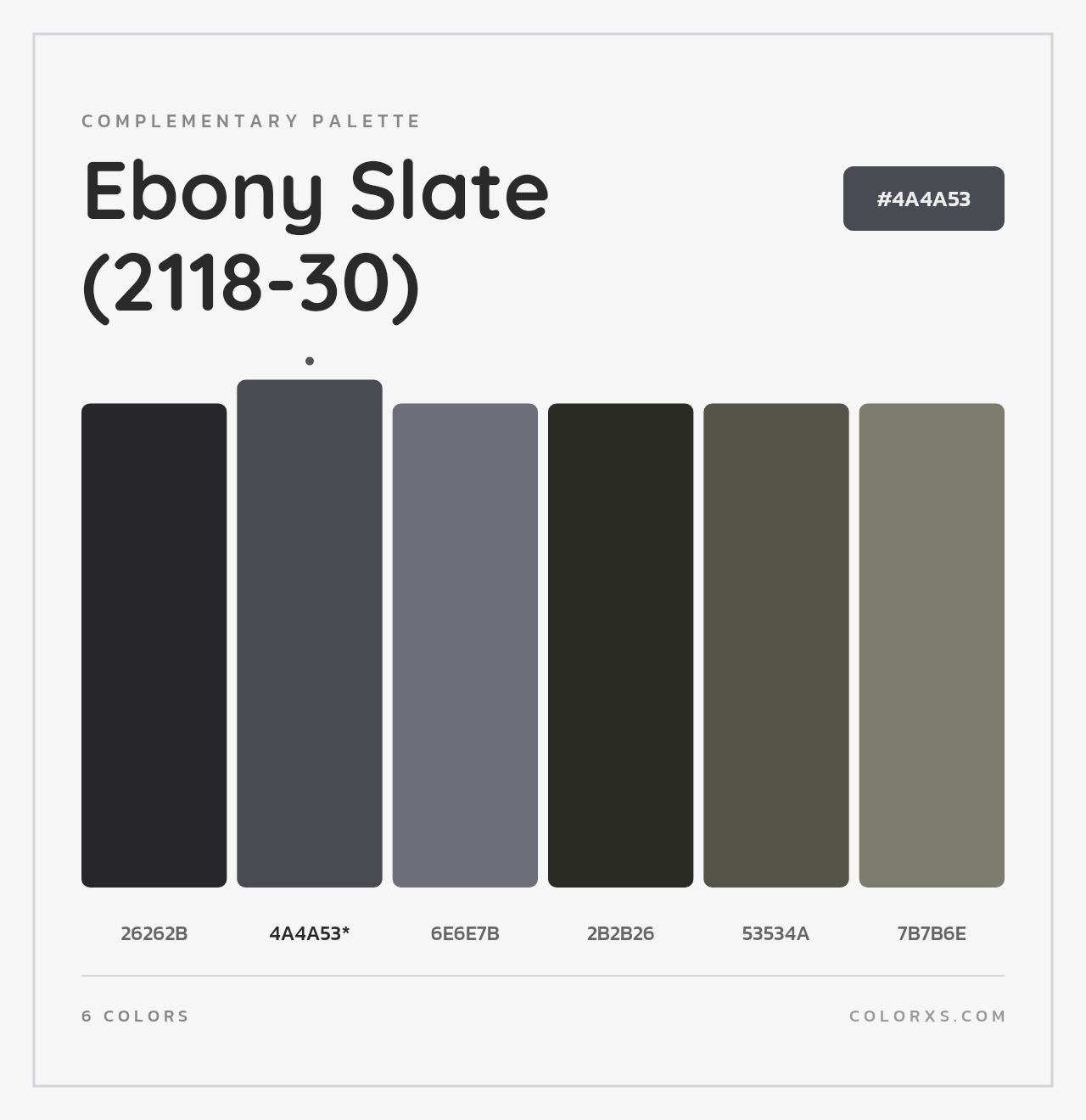 Ebony Slate (2118-30) - Complementary Color Palette