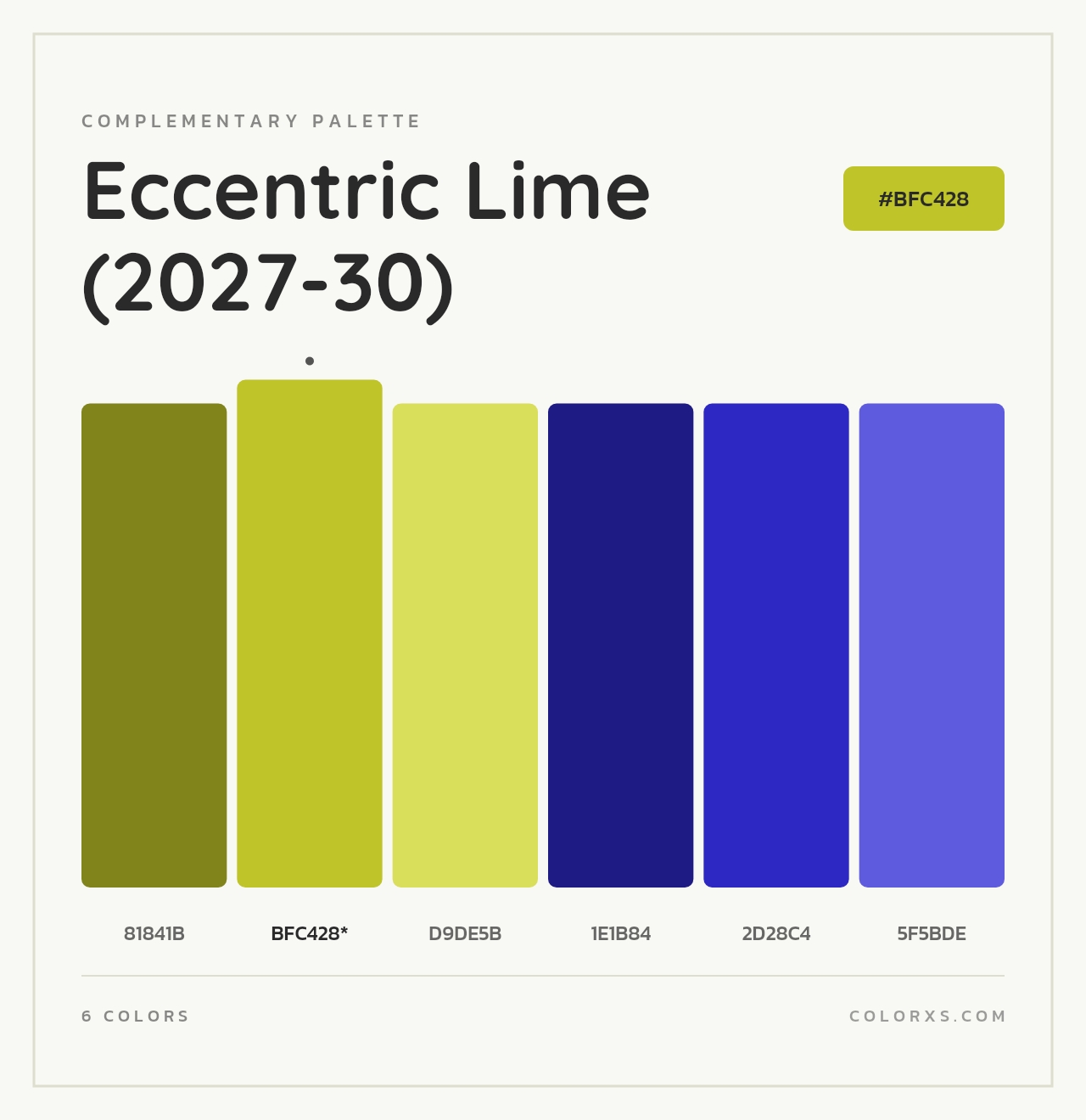 Eccentric Lime (2027-30) - Complementary Color Palette