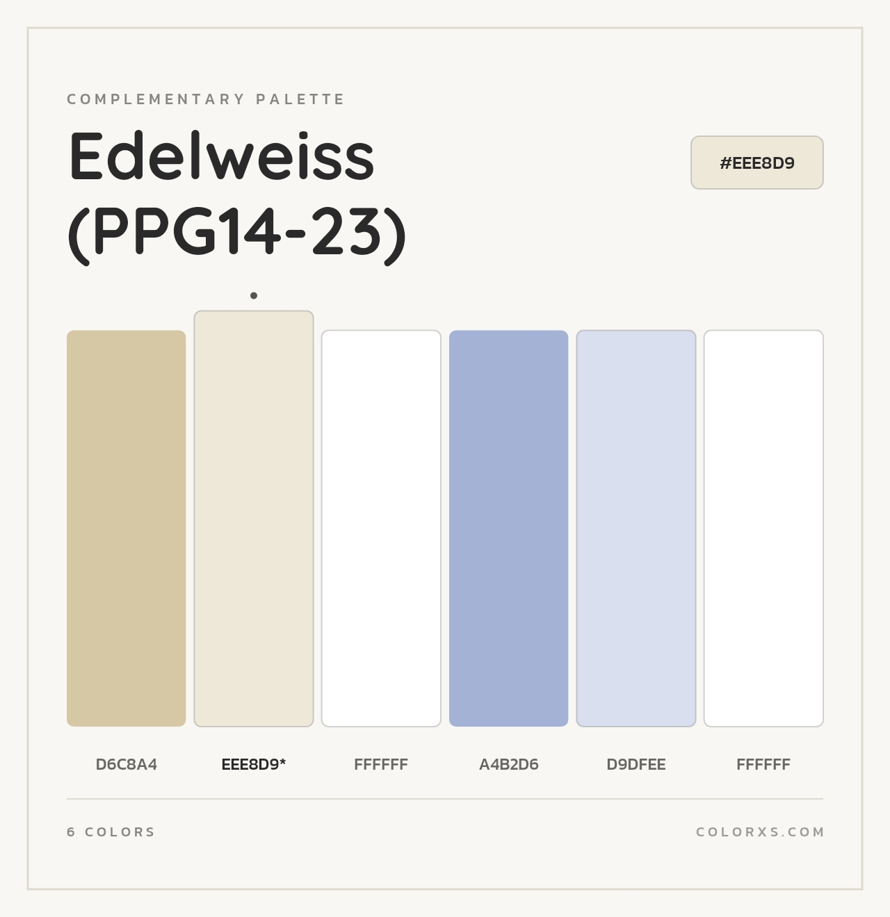 Edelweiss (PPG14-23) - Complementary Color Palette