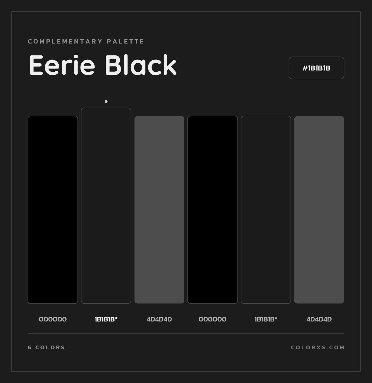 Eerie Black - Complementary Color Palette
