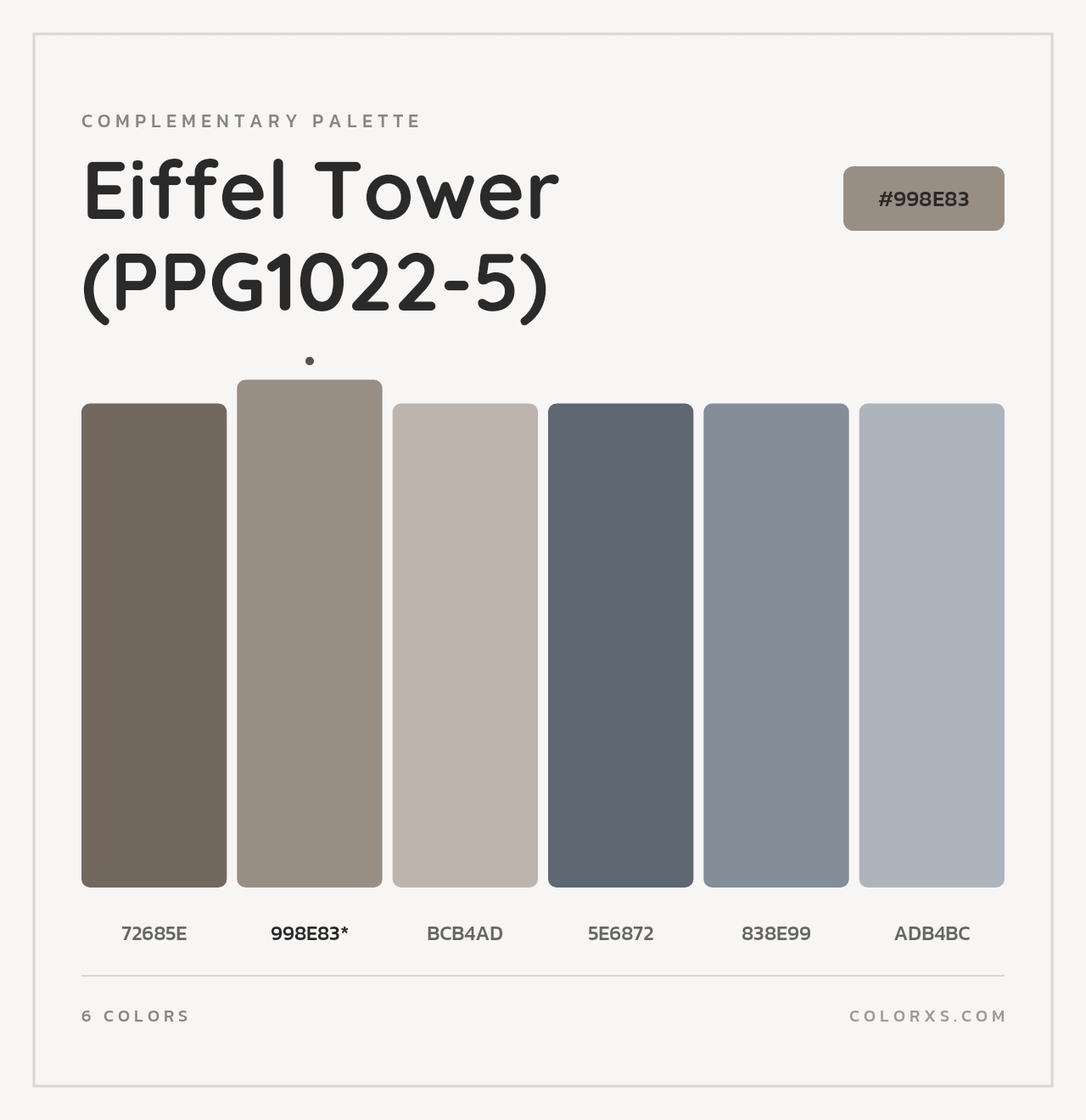 Eiffel Tower (PPG1022-5) - Complementary Color Palette