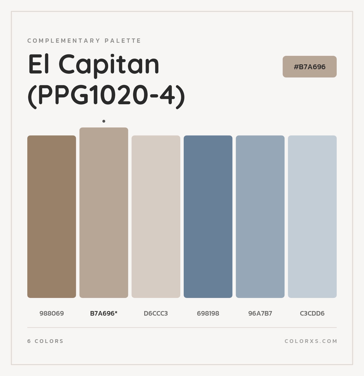 El Capitan (PPG1020-4) - Complementary Color Palette