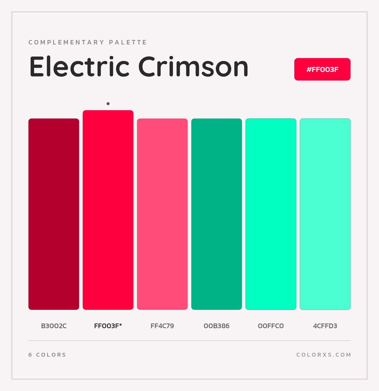 Electric Crimson - Complementary Color Palette