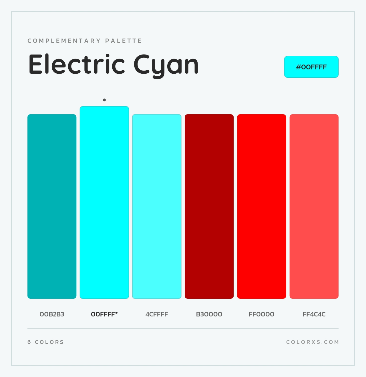 Electric Cyan - Complementary Color Palette