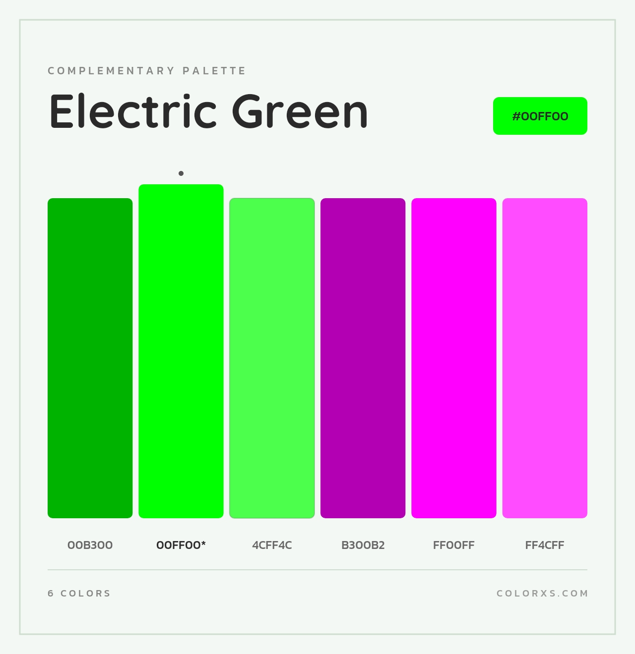 Electric Green - Complementary Color Palette