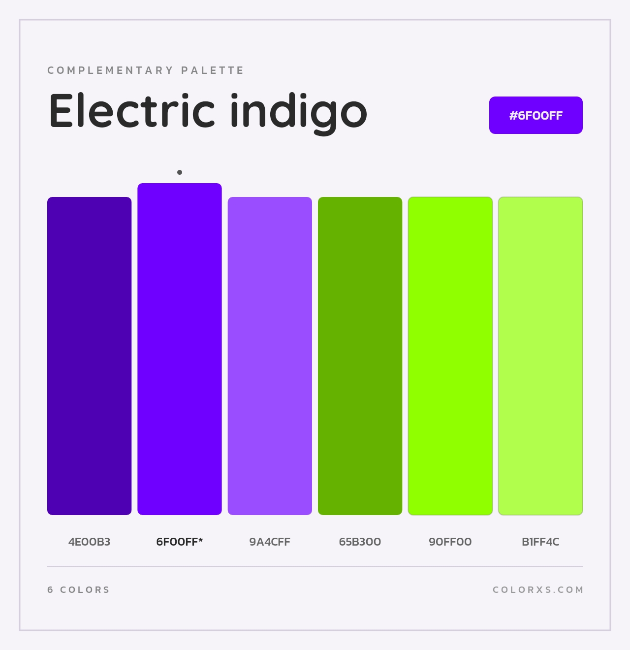 Electric indigo - Complementary Color Palette