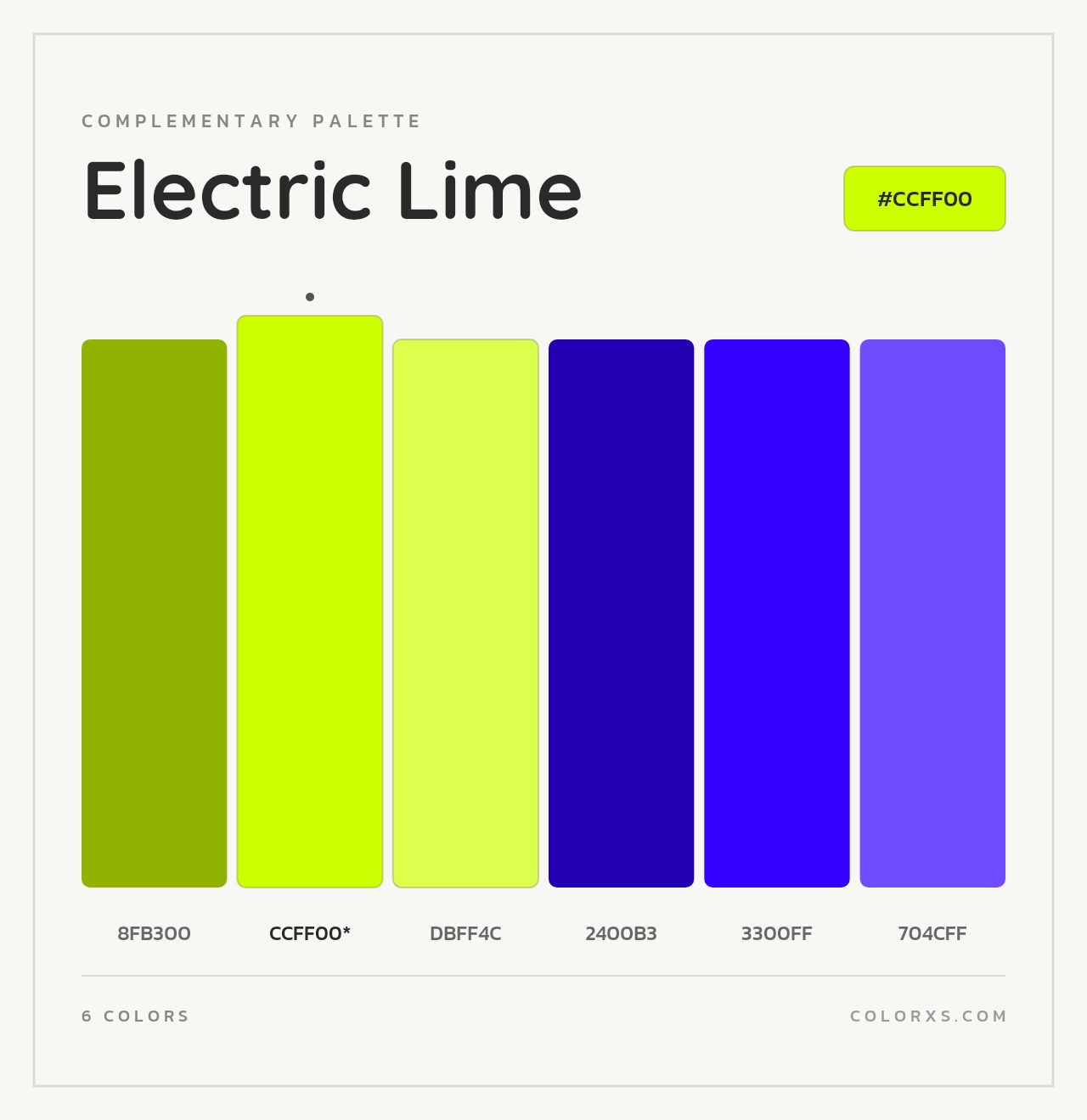 Electric Lime - Complementary Color Palette