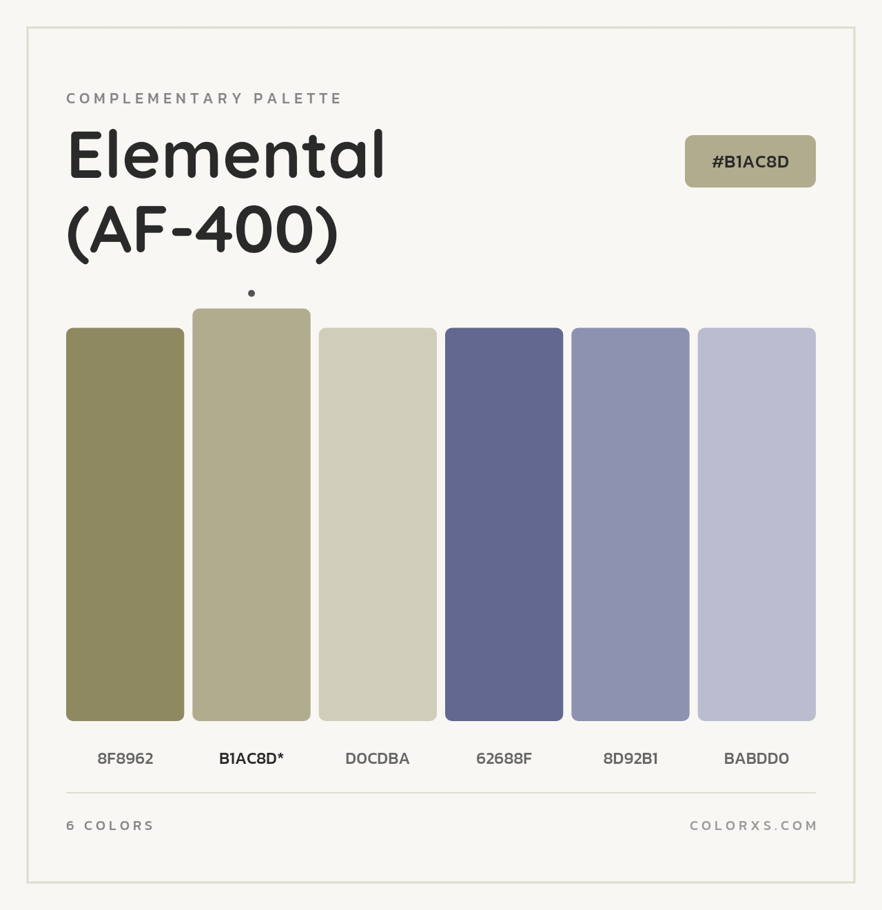 Elemental (AF-400) - Complementary Color Palette