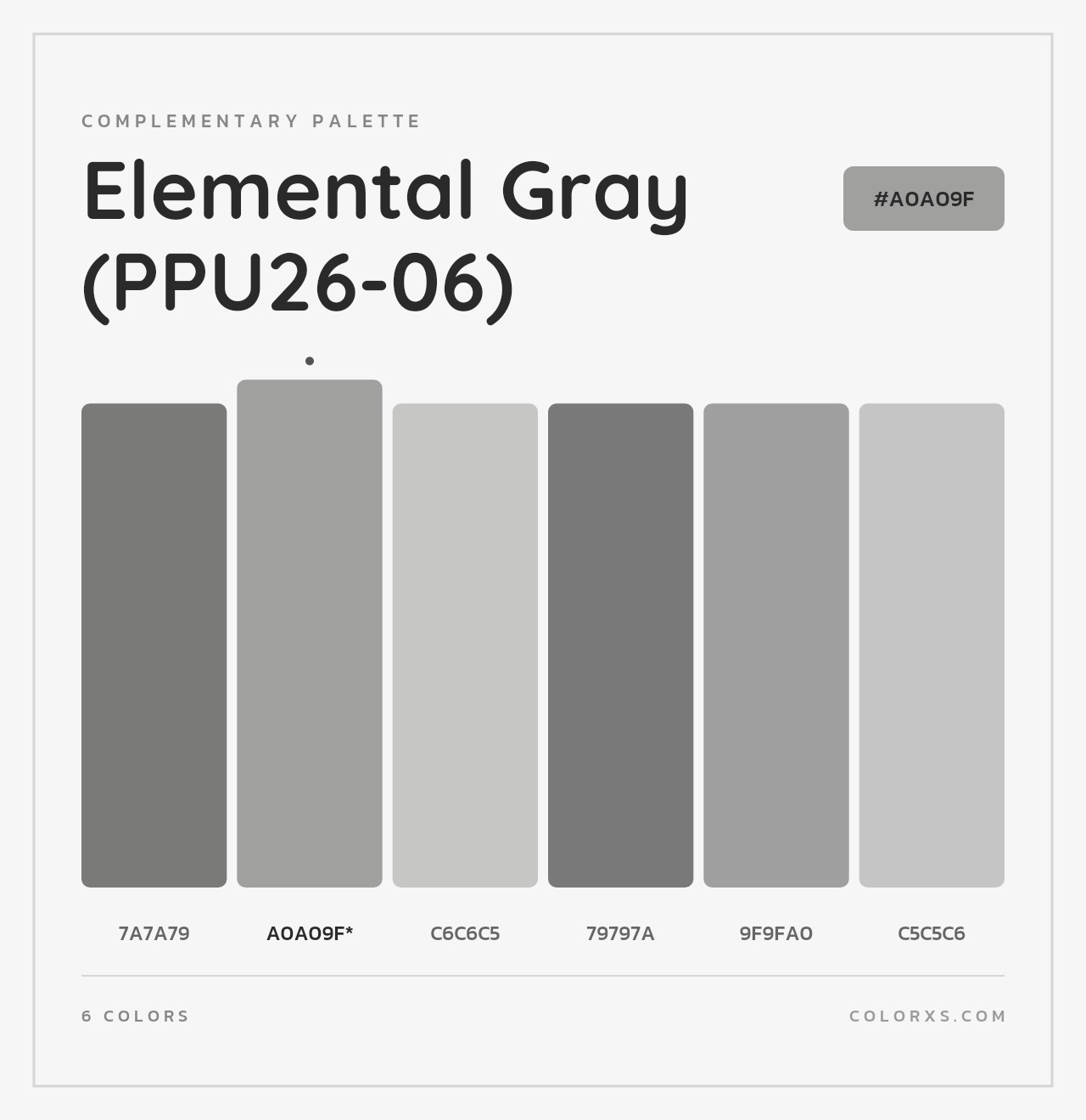 Elemental Gray (PPU26-06) - Complementary Color Palette