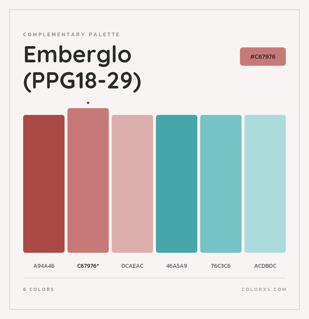 Emberglo (PPG18-29) - Complementary Color Palette