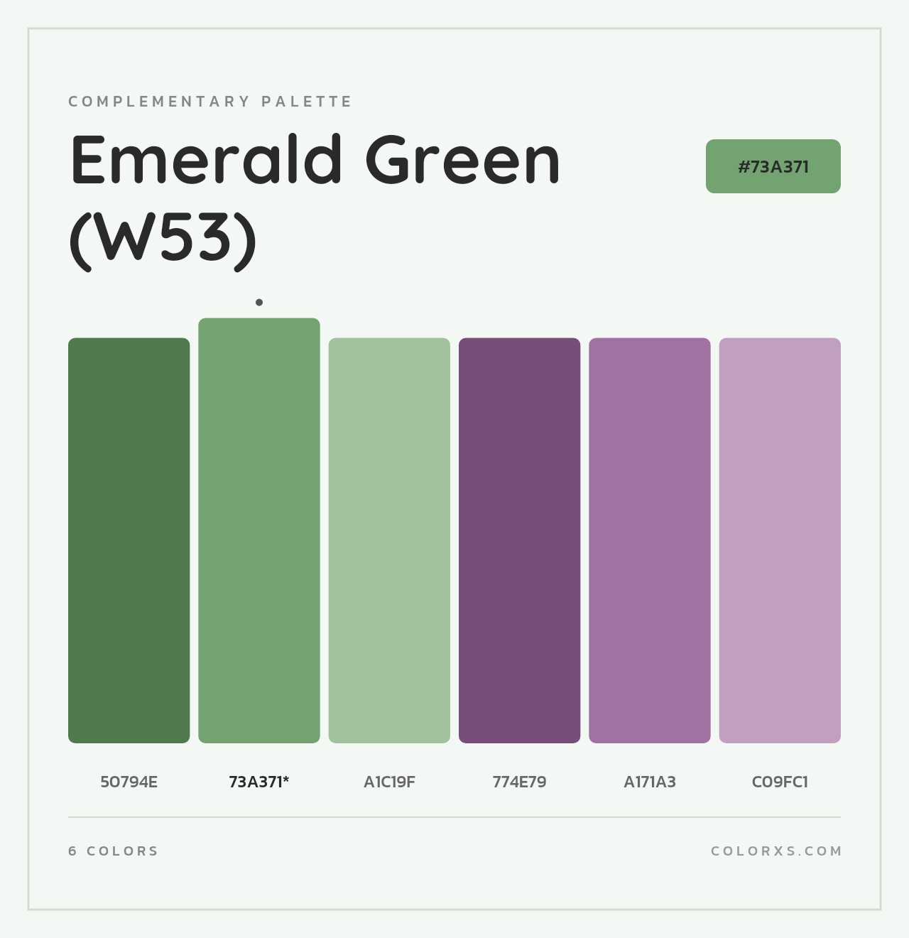 Emerald Green (W53) - Complementary Color Palette