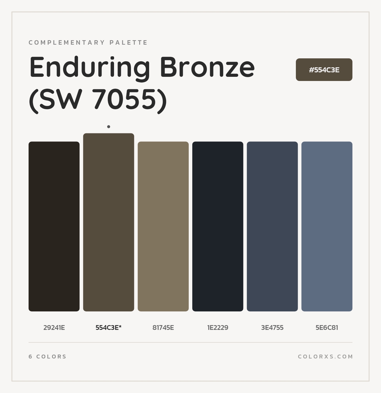 Enduring Bronze (SW 7055) - Complementary Color Palette