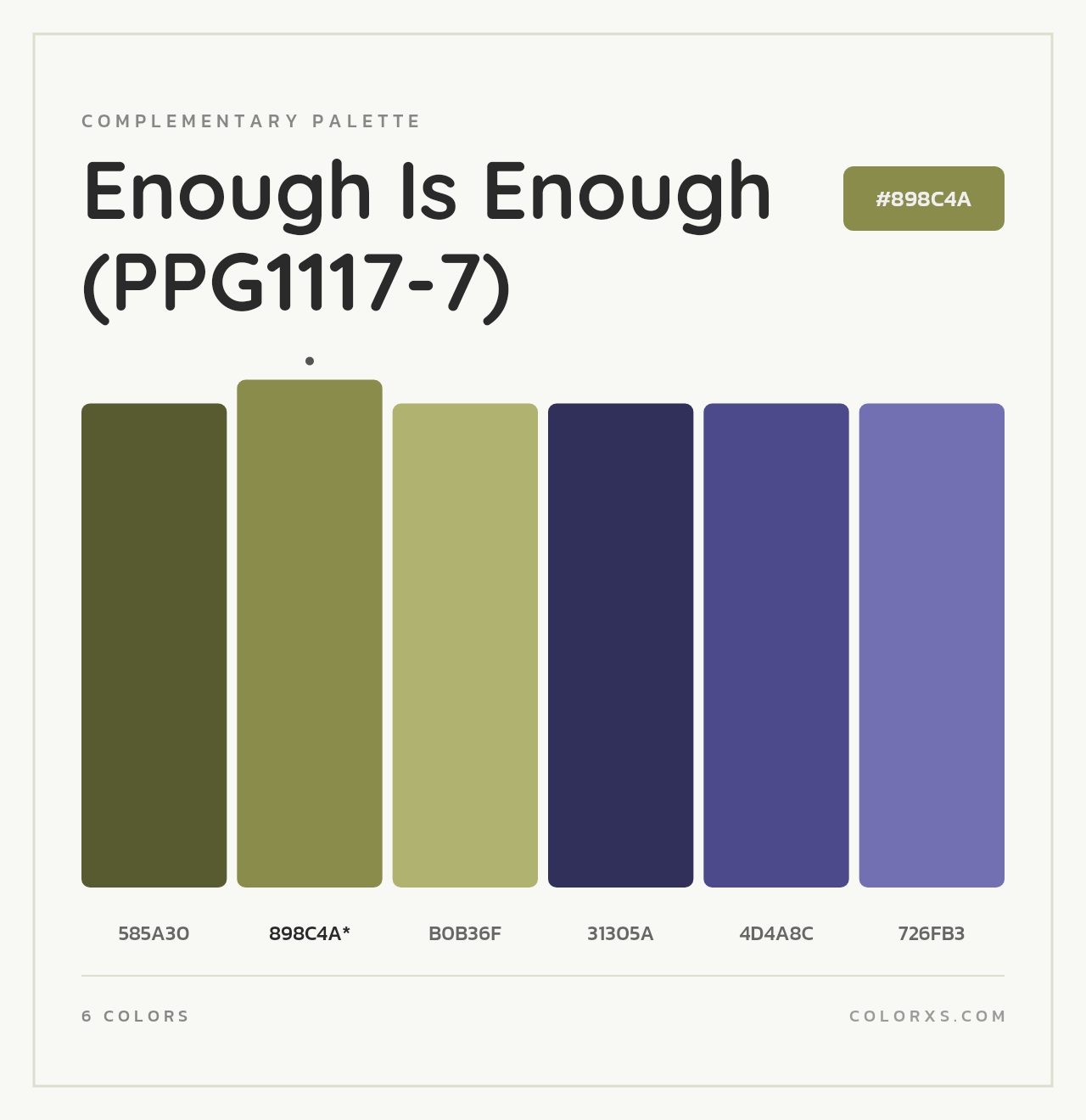 Enough Is Enough (PPG1117-7) - Complementary Color Palette