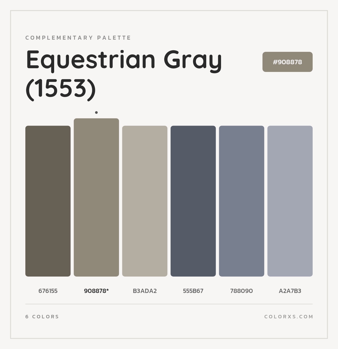 Equestrian Gray (1553) - Complementary Color Palette