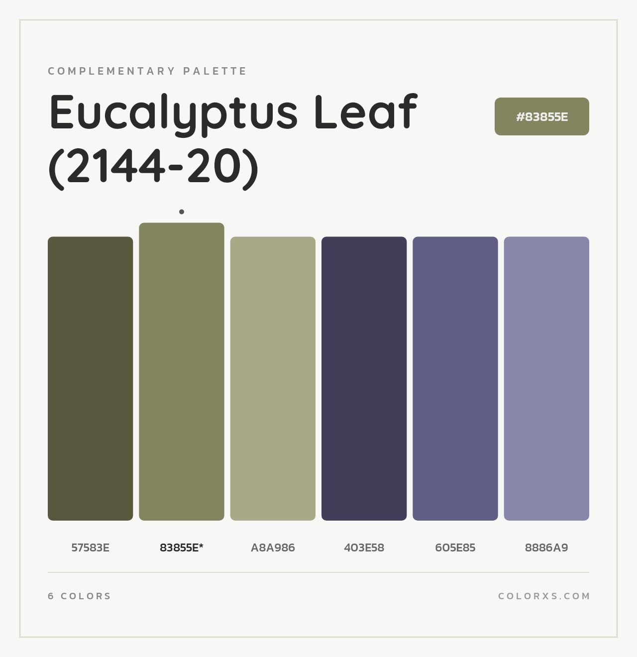 Eucalyptus Leaf (2144-20) - Complementary Color Palette