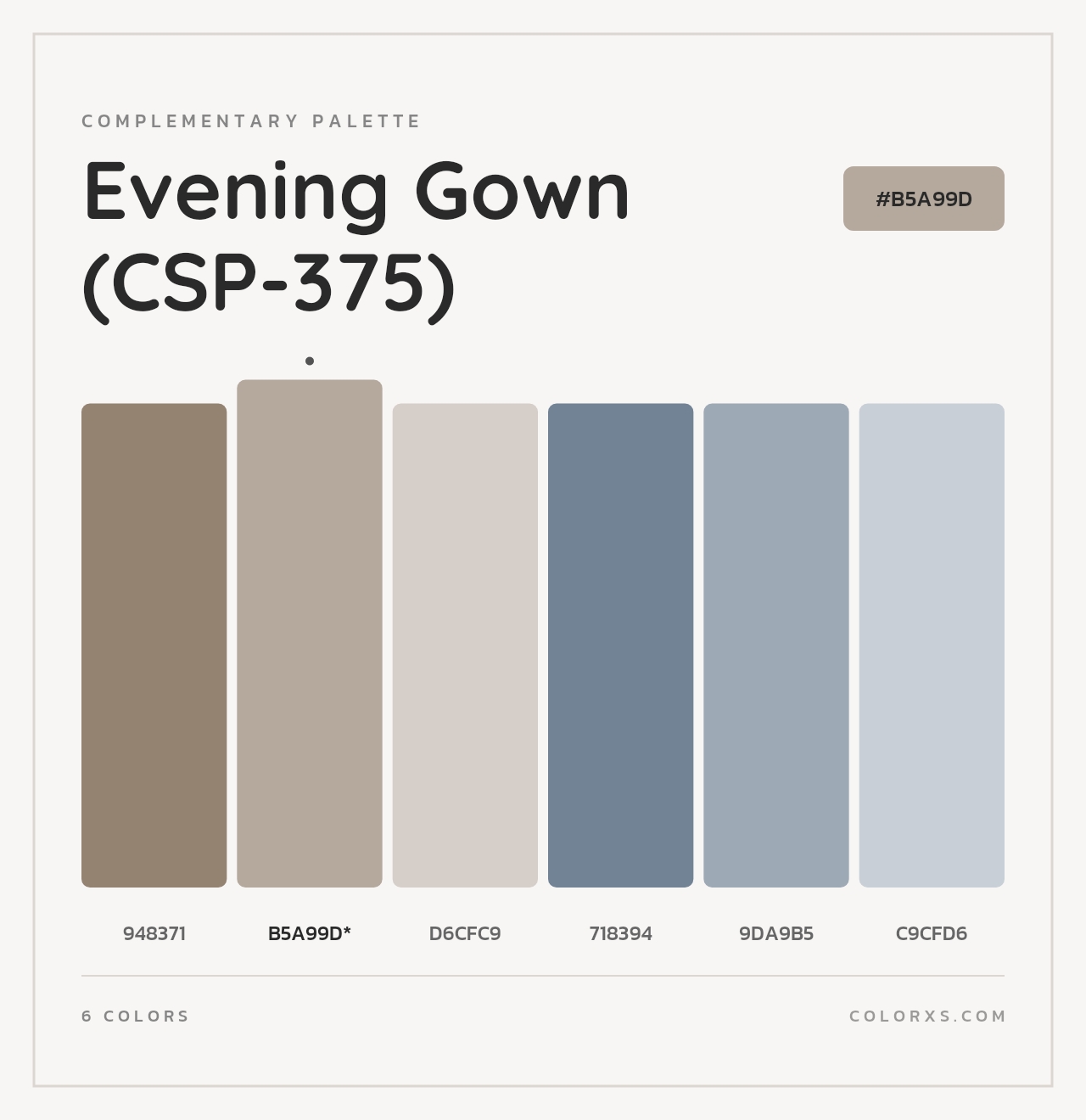 Evening Gown (CSP-375) - Complementary Color Palette