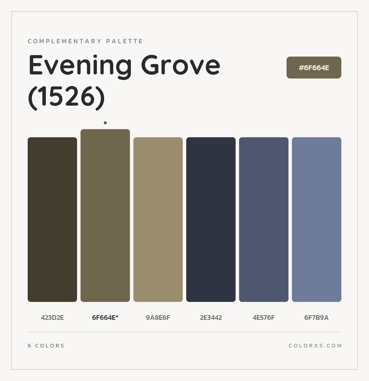 Evening Grove (1526) - Complementary Color Palette