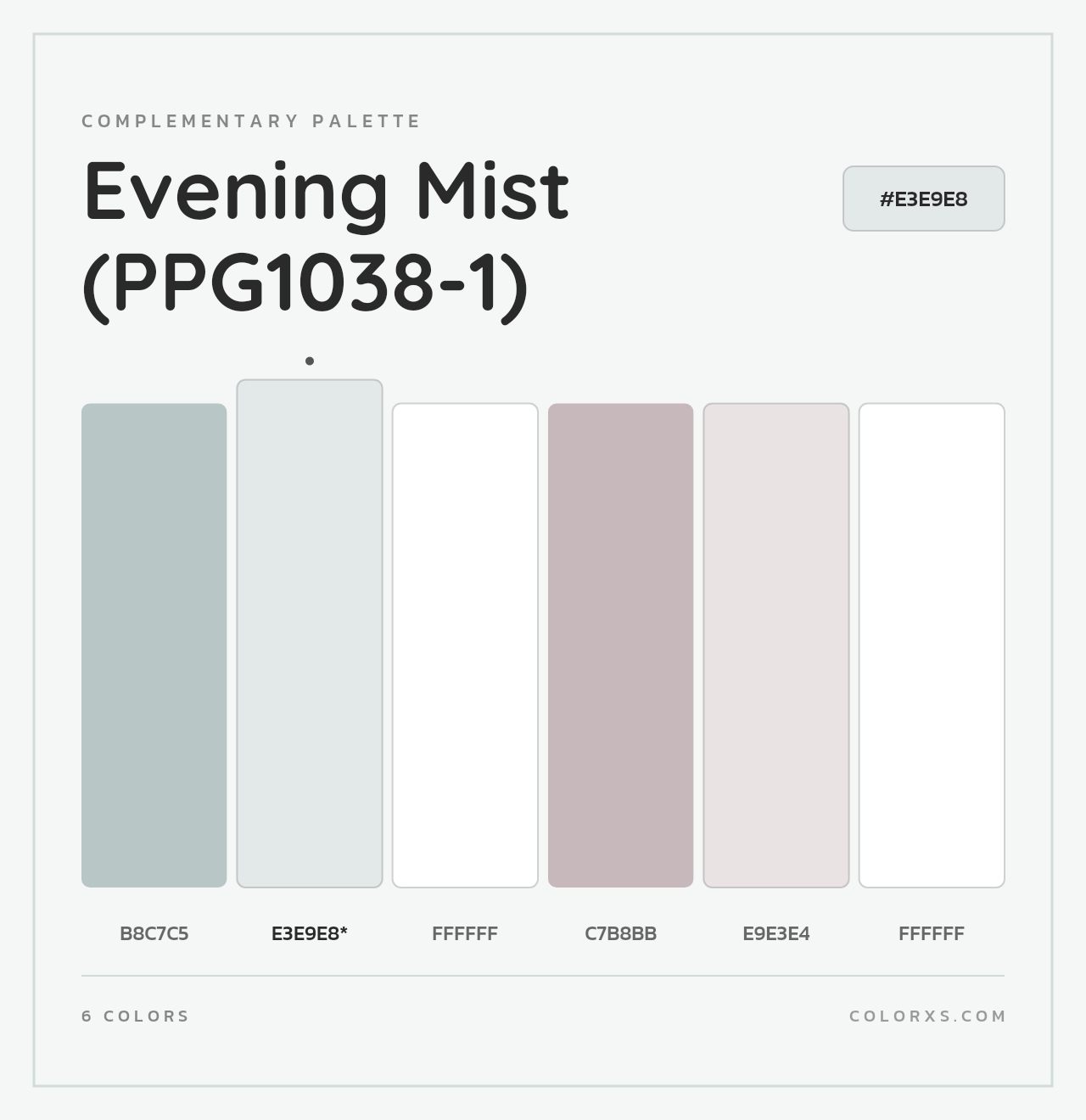 Evening Mist (PPG1038-1) - Complementary Color Palette